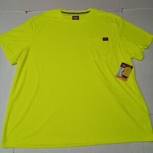 Wrangler Workwear Pocket Tee Men Size 3XL Yellow Relaxed Fit